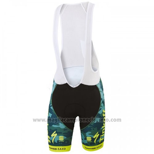 2016 Abbigliamento Ciclismo Tinkoff Saxo Bank Giallo e Verde Manica Corta e Salopette